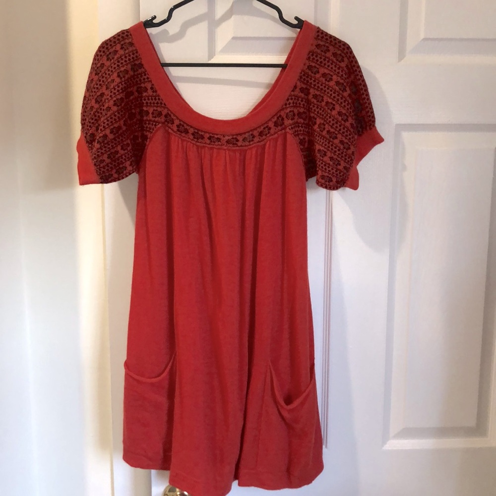 Free People 100% Wool Red Top Small
